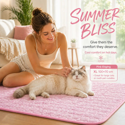 Breathable Ice Silk Pet Cooling Mat | Summer Cold Bed for Dogs & Cats