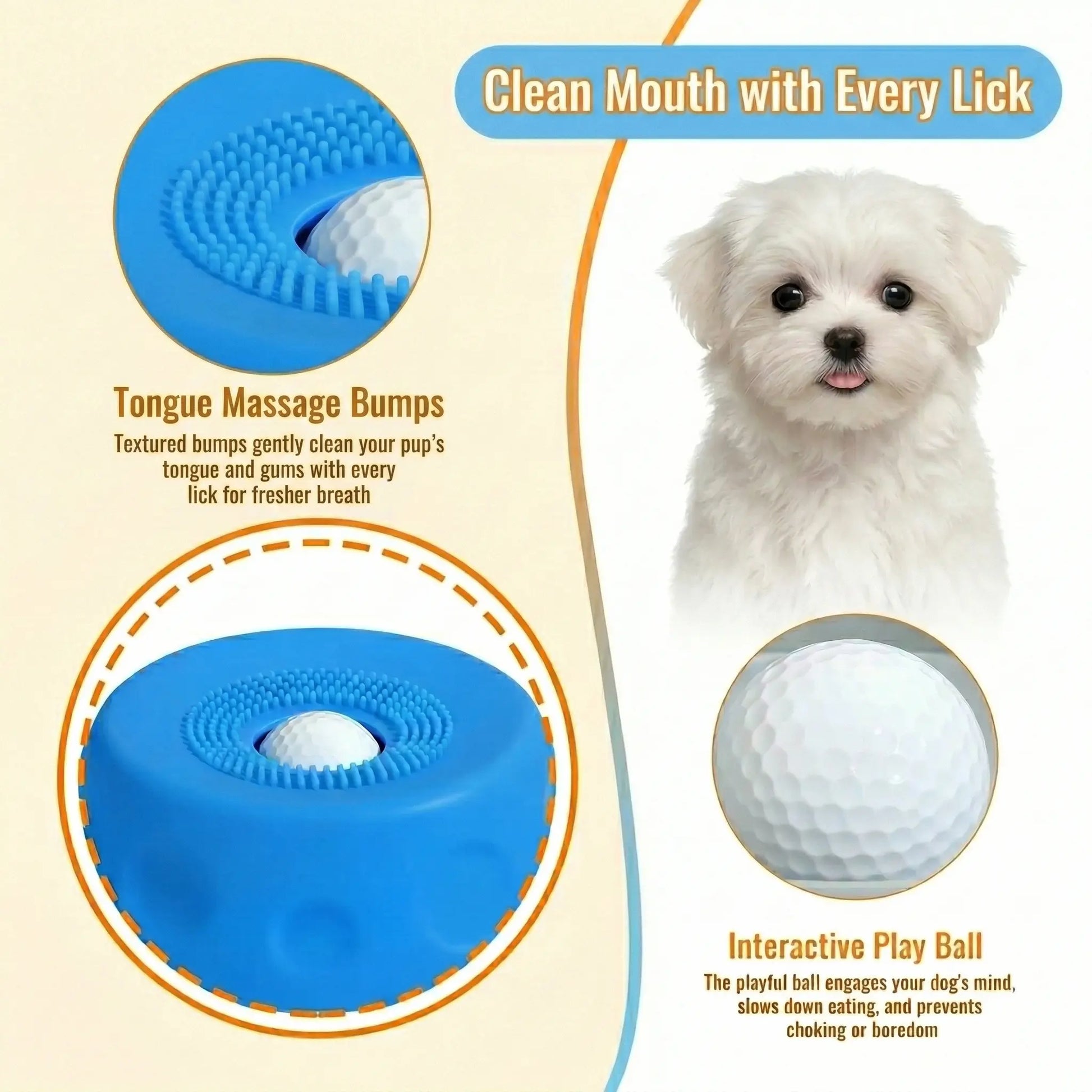 3-In-1 Suction Dog Lick Bowl with Rolling Ball & Brush, Mess-Free Slow Feeder for Liquid Treats & Yogurt, Anti-Slip Pet Lick Bowl
