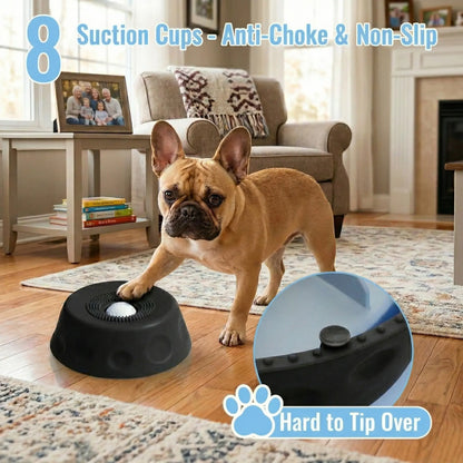 3-In-1 Suction Dog Lick Bowl with Rolling Ball & Brush, Mess-Free Slow Feeder for Liquid Treats & Yogurt, Anti-Slip Pet Lick Bowl