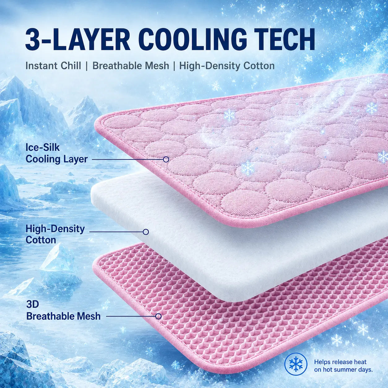 Breathable Ice Silk Pet Cooling Mat | Summer Cold Bed for Dogs & Cats