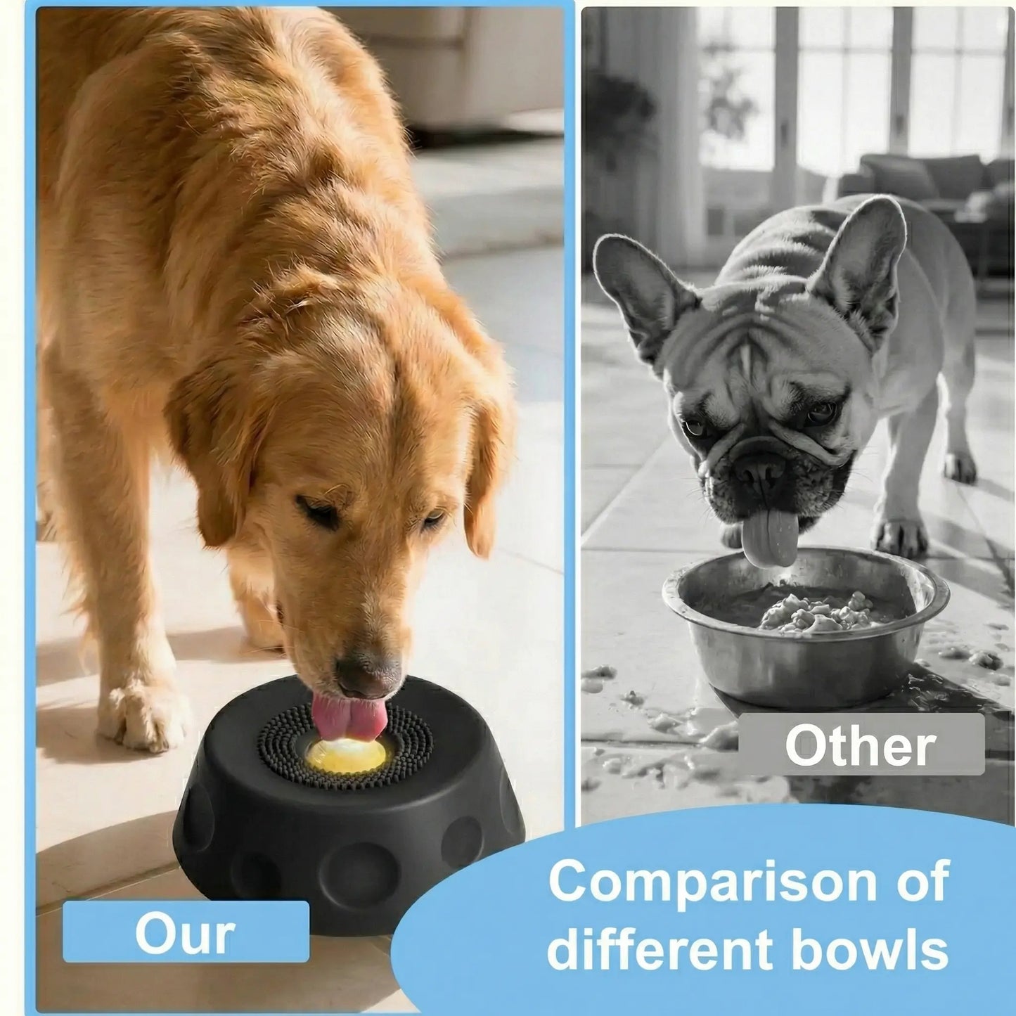 3-In-1 Suction Dog Lick Bowl with Rolling Ball & Brush, Mess-Free Slow Feeder for Liquid Treats & Yogurt, Anti-Slip Pet Lick Bowl