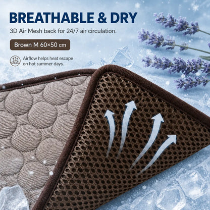 Breathable Ice Silk Pet Cooling Mat | Summer Cold Bed for Dogs & Cats