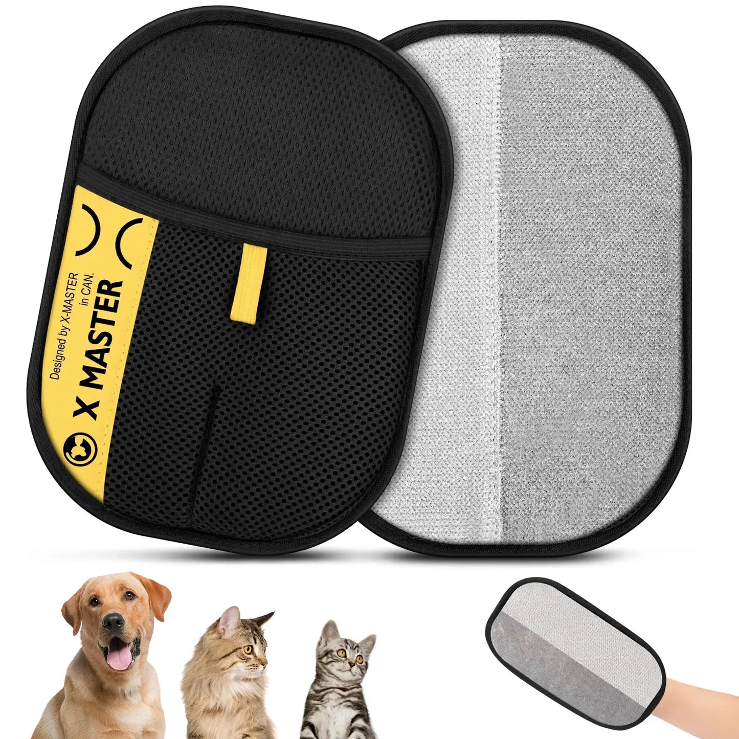 Ultimate Pet Grooming Gloves - Reusable Hair Remover for Cats & Dogs, Double-Sided Cleaning Mitt for Multi-Pet Homes, Effortless Fur Removal from Furniture & Carpets
