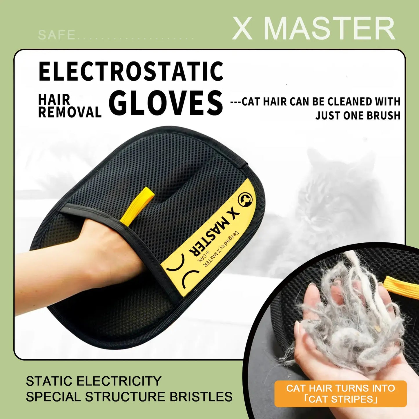 Ultimate Pet Grooming Gloves - Reusable Hair Remover for Cats & Dogs, Double-Sided Cleaning Mitt for Multi-Pet Homes, Effortless Fur Removal from Furniture & Carpets